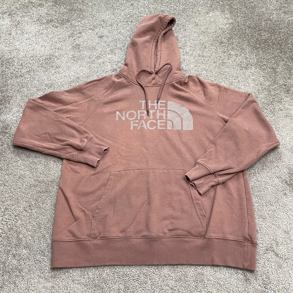 The North Face Graphic Pullover Sweatshirt Women Large Pink Fleece Casual Outdoo
